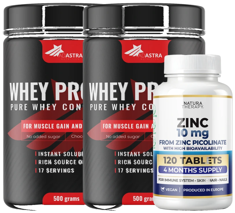 Whey 500 г чоколадо 1+1 + Zinc 120