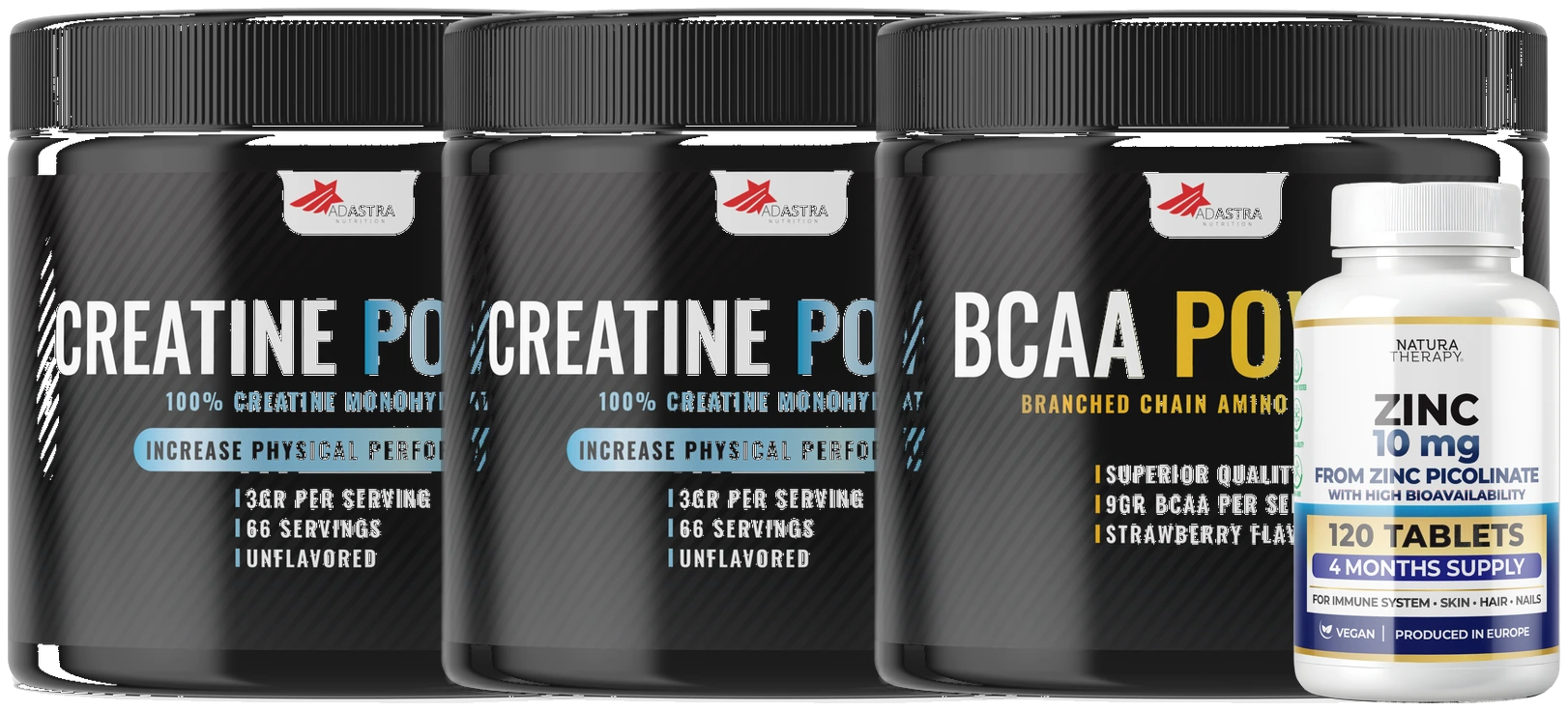 2x Creatine + BCAA + Zinc 120